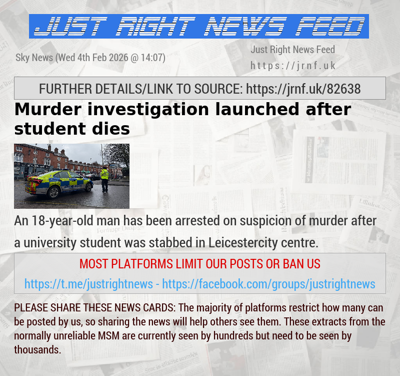 Murder investigation launched after student dies