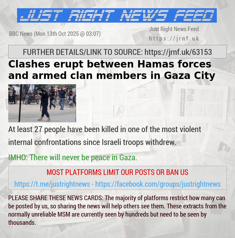 Clashes erupt between Hamas forces and armed clan members in Gaza City
