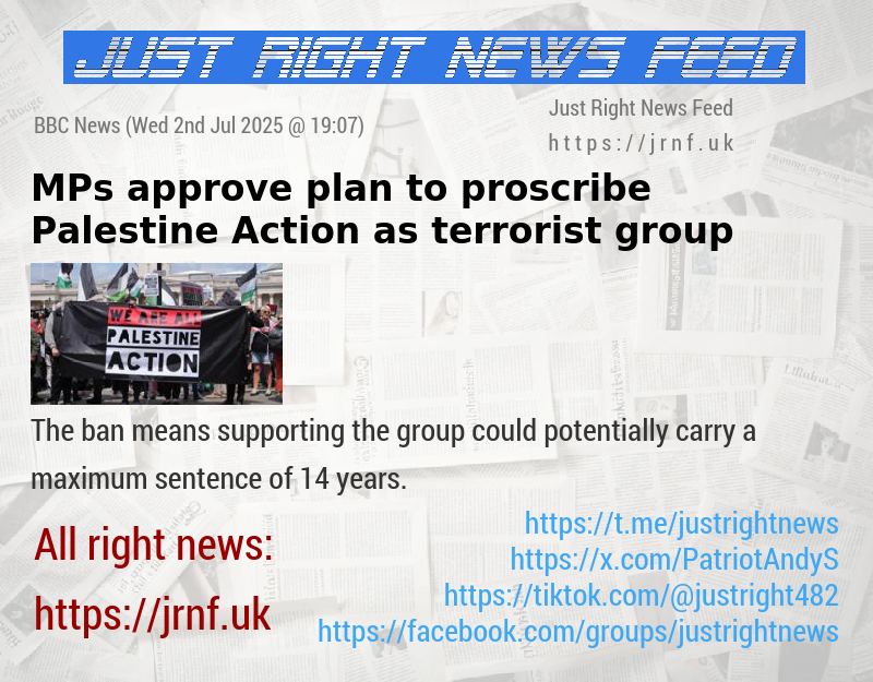MPs approve plan to proscribe Palestine Action as terrorist group 