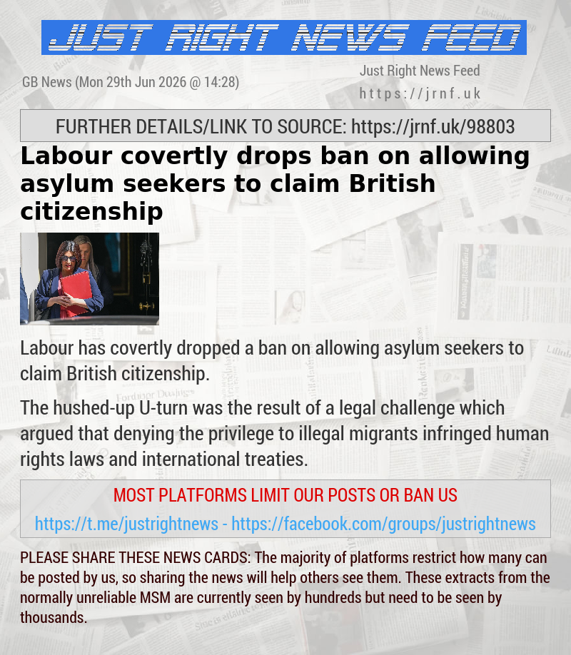 Labour covertly drops ban on allowing asylum seekers to claim British citizenship