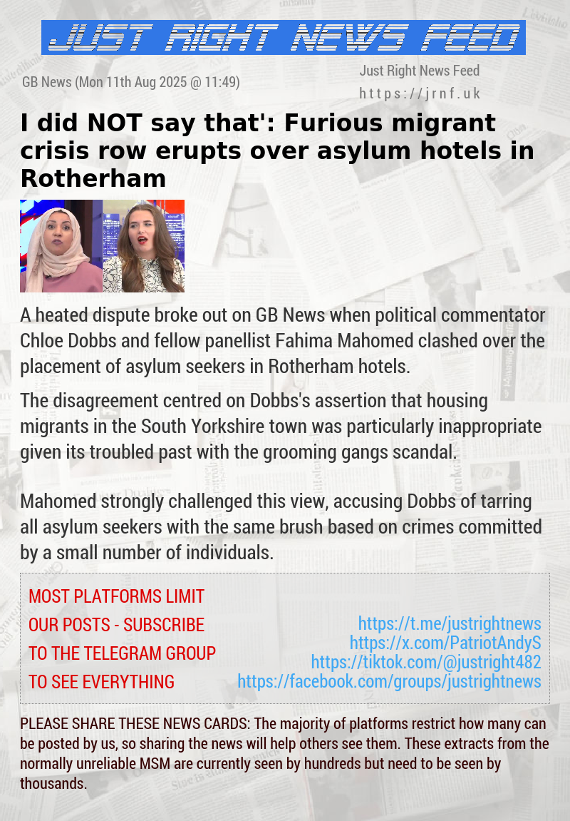 ‘I did NOT say that’: Furious migrant crisis row erupts over asylum hotels in Rotherham