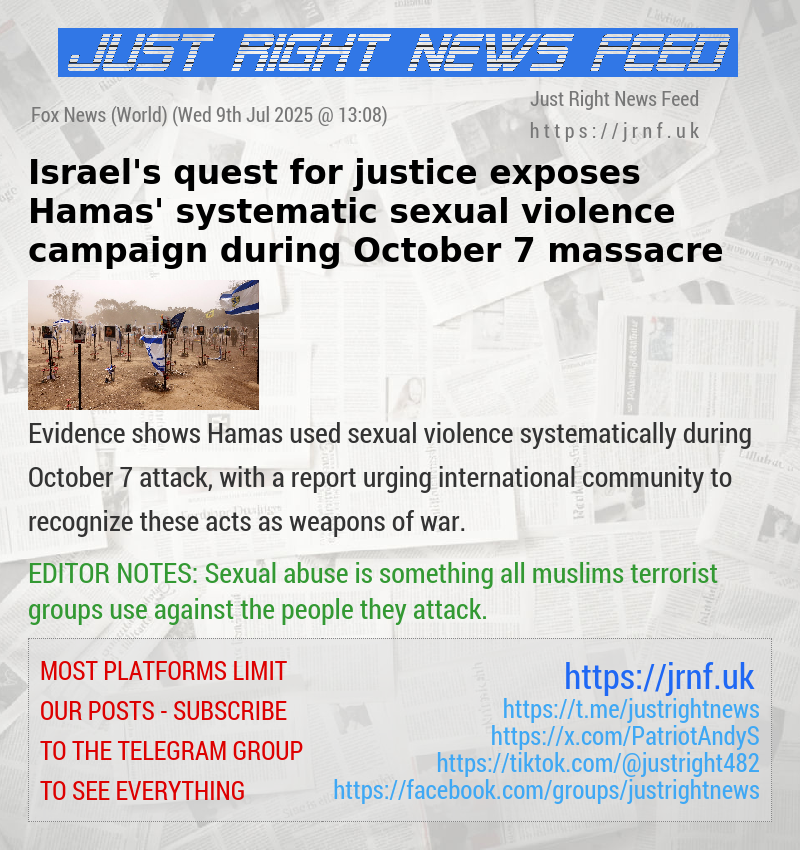Israel’s quest for justice exposes Hamas’ systematic sexual violence campaign during October 7 massacre