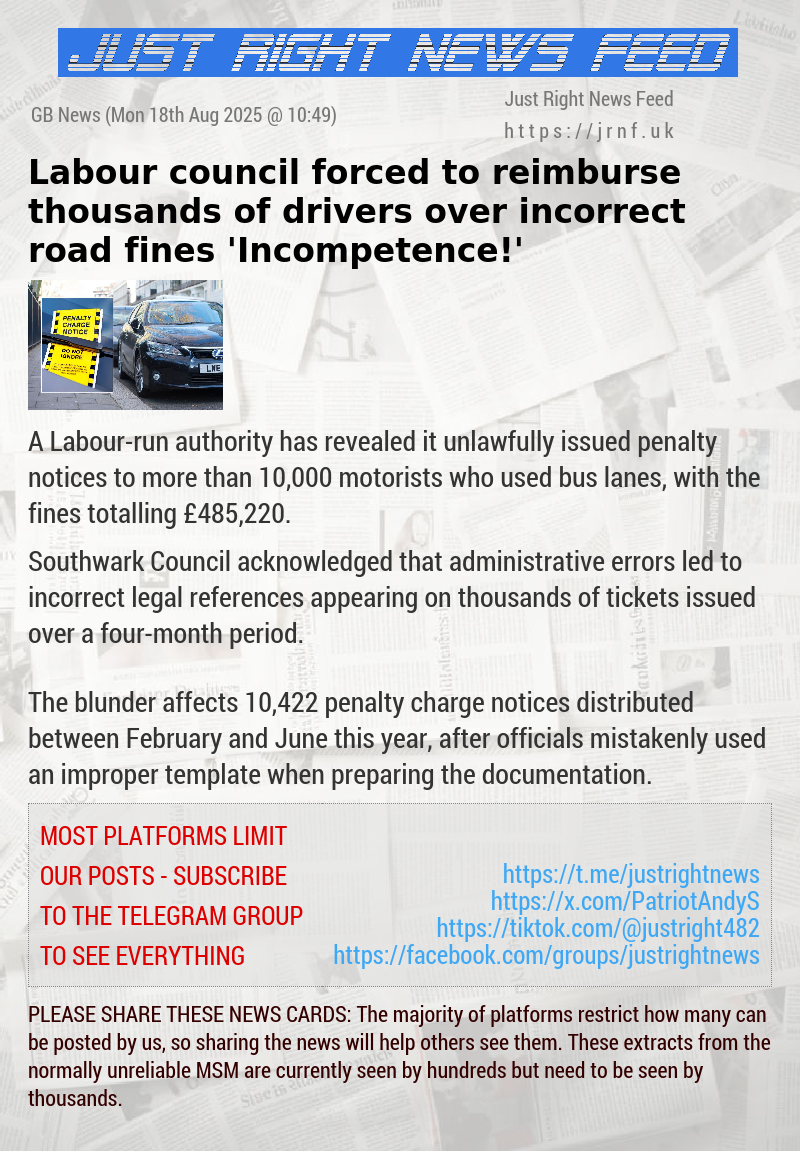 Labour council forced to reimburse thousands of drivers over incorrect road fines — ’Incompetence!’