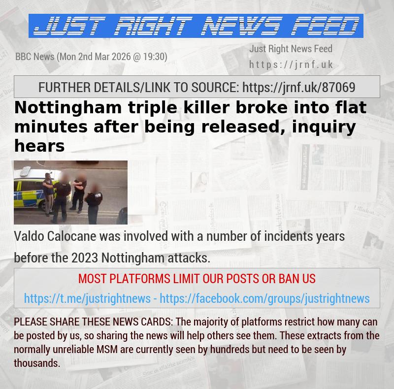 Nottingham triple killer broke into flat minutes after being released, inquiry hears