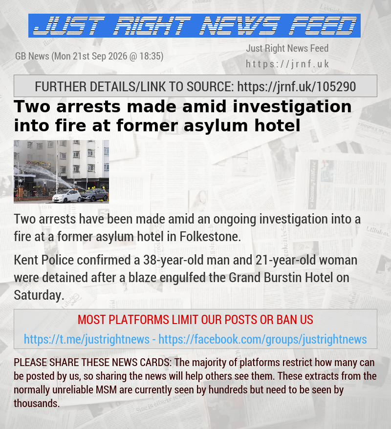 Two arrests made amid investigation into fire at former asylum hotel