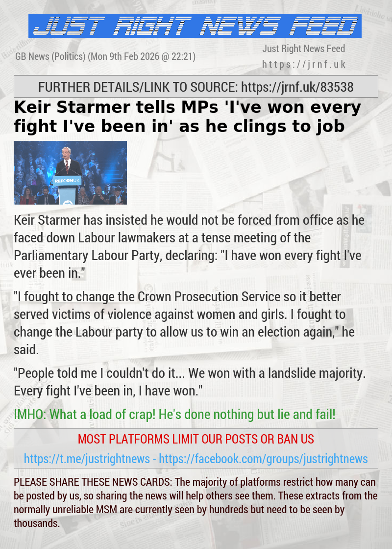 Keir Starmer tells MPs ‘I’ve won every fight I’ve been in’ as he clings to job