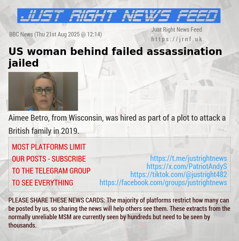 US woman behind failed assassination jailed
