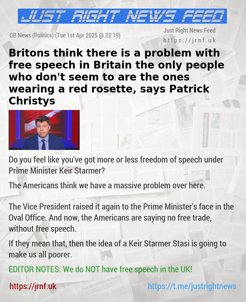 Britons think there is a problem with free speech in Britain — the only people who don’t seem to are the ones wearing a red rosette, says Patrick Christys