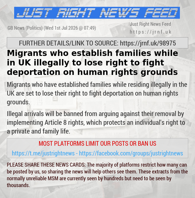 Migrants who establish families while in UK illegally to lose right to fight deportation on human rights grounds