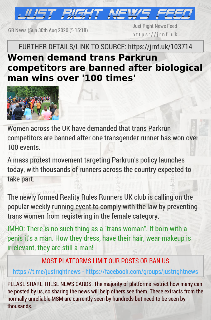 Women demand trans Parkrun competitors are banned after biological man wins over ’100 times’