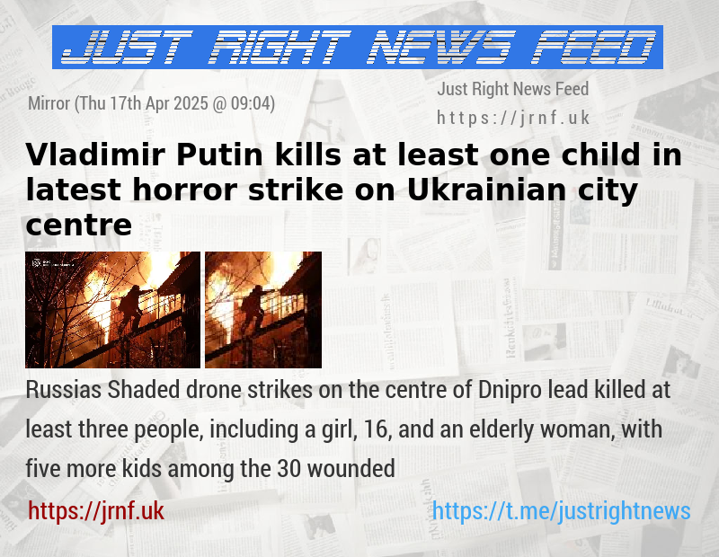 Vladimir Putin kills at least one child in latest horror strike on Ukrainian city centre