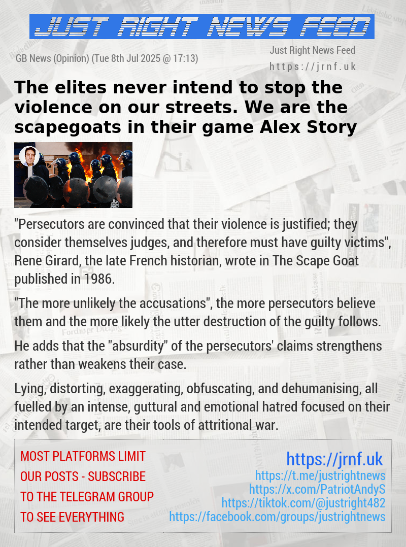 The elites never intend to stop the violence on our streets. We are the scapegoats in their game — Alex Story