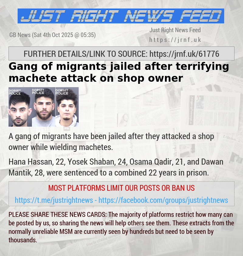 Gang of migrants jailed after terrifying machete attack on shop owner