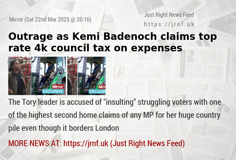Outrage as Kemi Badenoch claims top rate 4k council tax on expenses