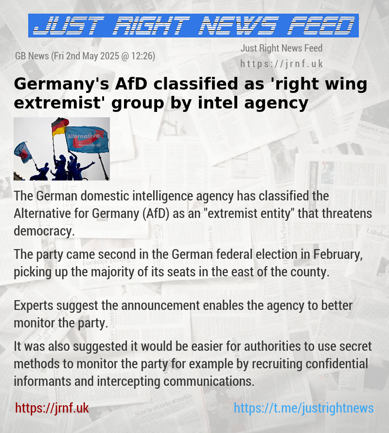 Germany’s AfD classified as ’right—wing extremist’ group by intel agency