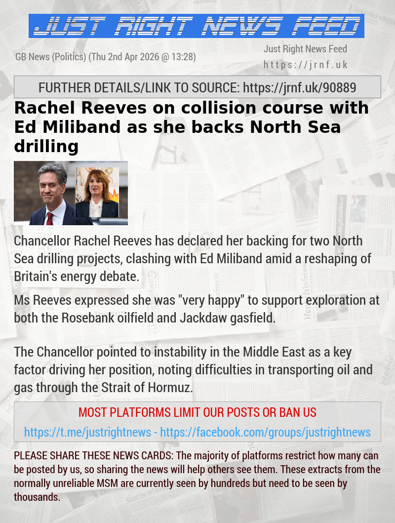 Rachel Reeves on collision course with Ed Miliband as she backs North Sea drilling