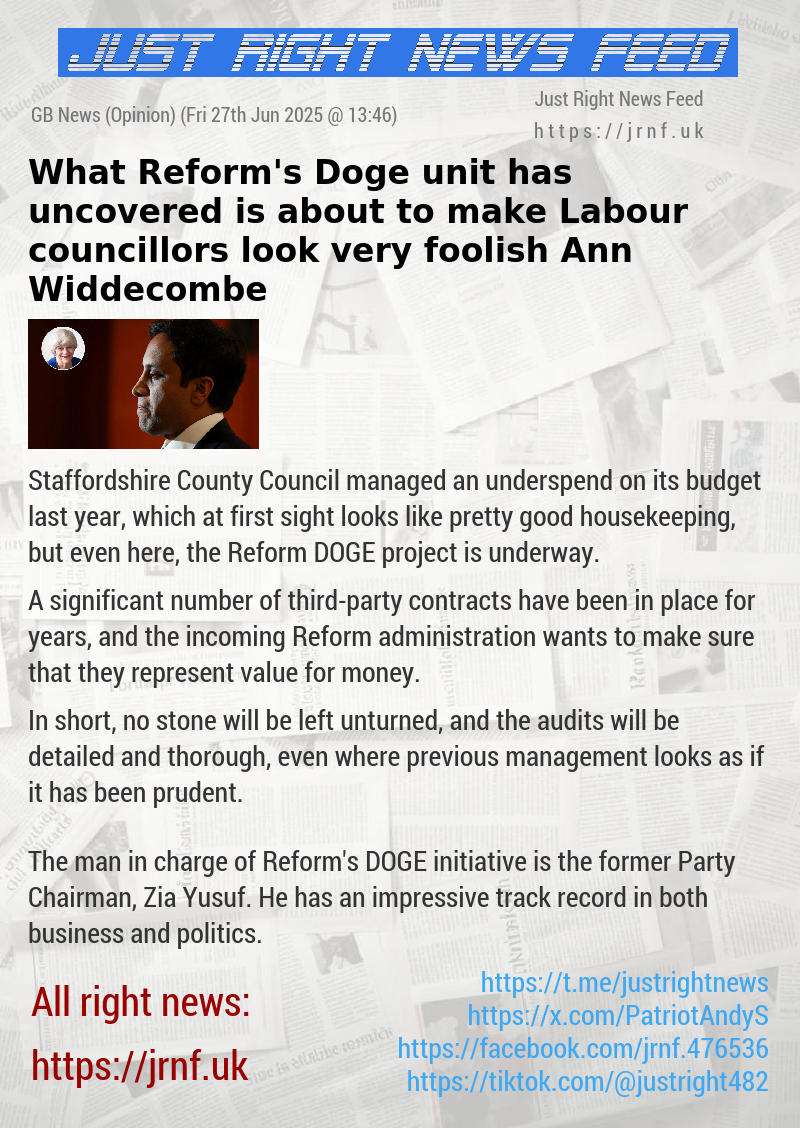 What Reform’s Doge unit has uncovered is about to make Labour councillors look very foolish — Ann Widdecombe