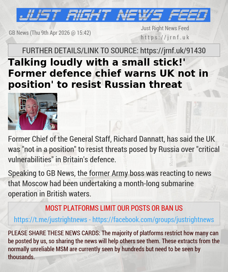 ‘Talking loudly with a small stick!’ Former defence chief warns UK ‘not in position’ to resist Russian threat