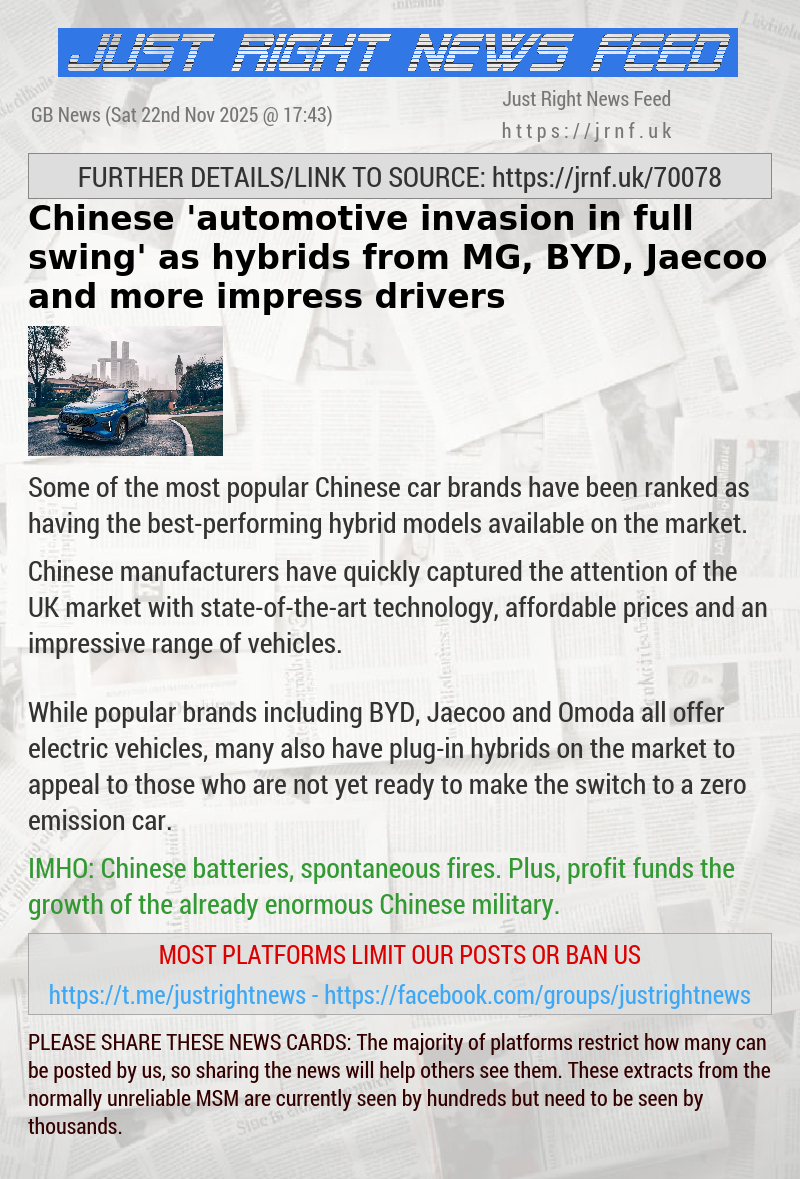 Chinese ’automotive invasion in full swing’ as hybrids from MG, BYD, Jaecoo and more impress drivers