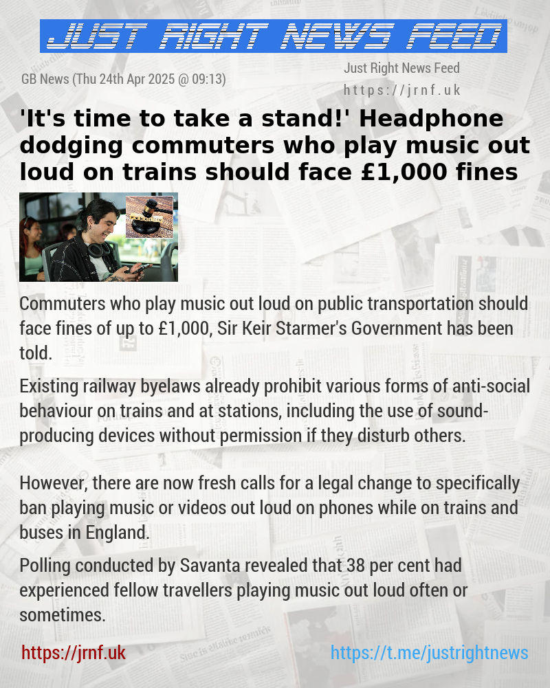 ’It’s time to take a stand!’ Headphone—dodging commuters who play music out loud on trains should face £1,000 fines