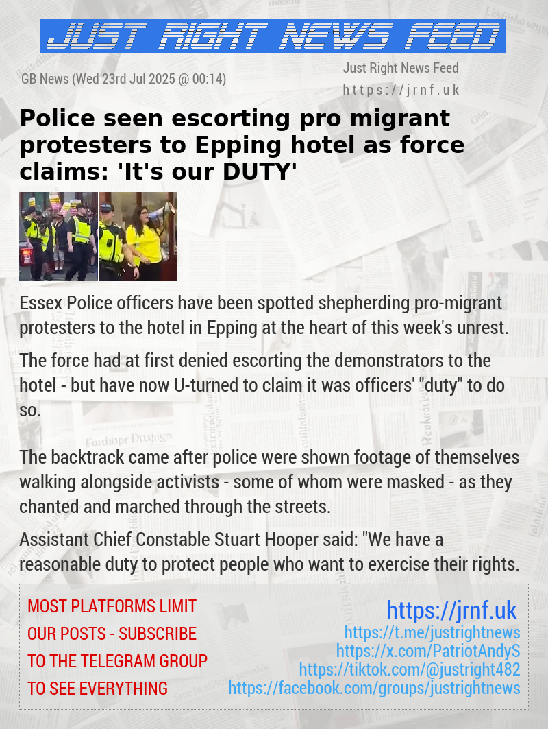 Police seen escorting pro—migrant protesters to Epping hotel as force claims: ’It’s our DUTY’