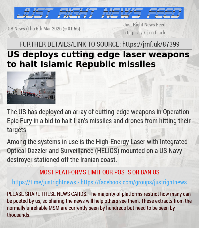US deploys cutting—edge laser weapons to halt Islamic Republic missiles