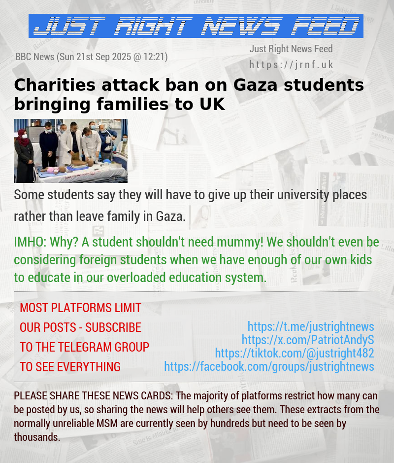 Charities attack ban on Gaza students bringing families to UK
