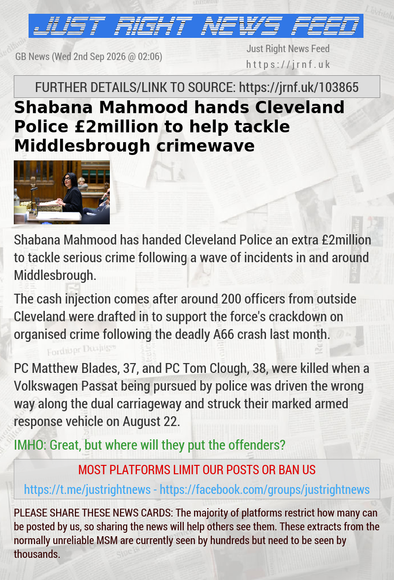 Shabana Mahmood hands Cleveland Police &pound;2million to help tackle Middlesbrough crimewave