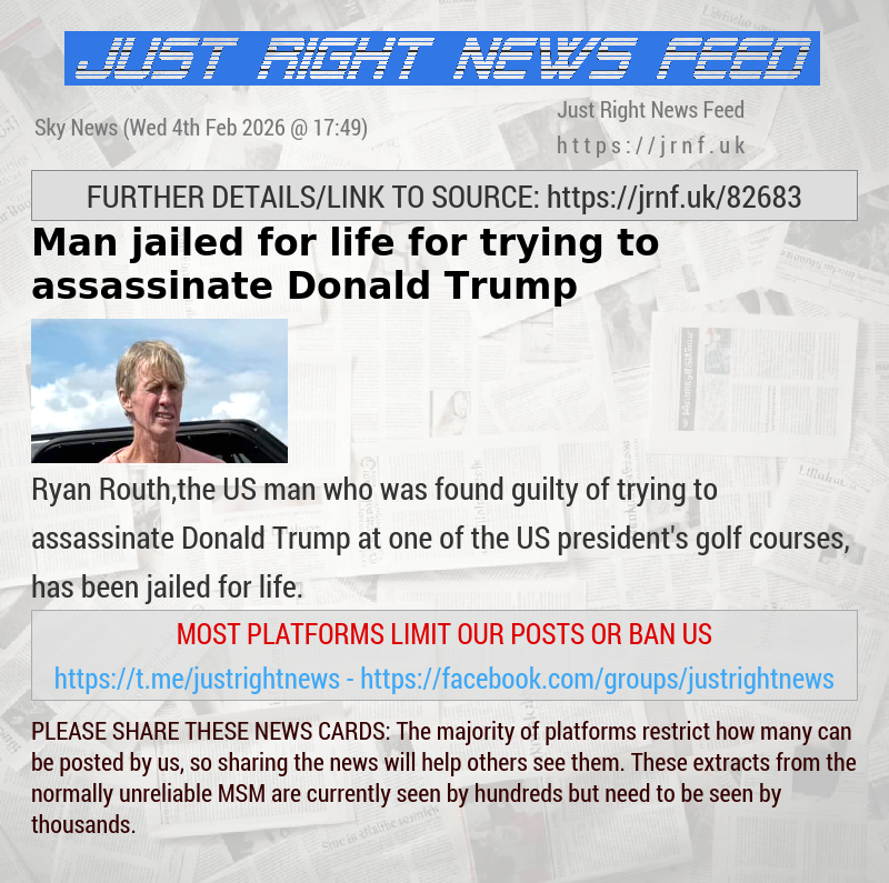 Man jailed for life for trying to assassinate Donald Trump