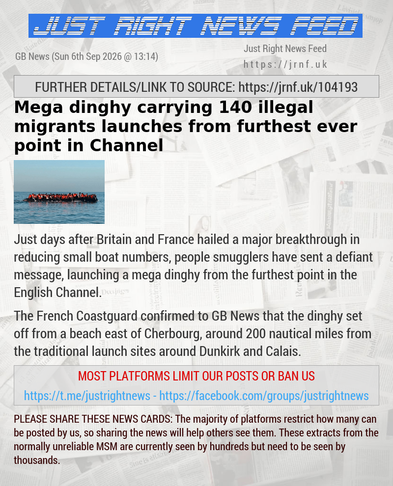 Mega dinghy carrying 140 illegal migrants launches from furthest ever point in Channel