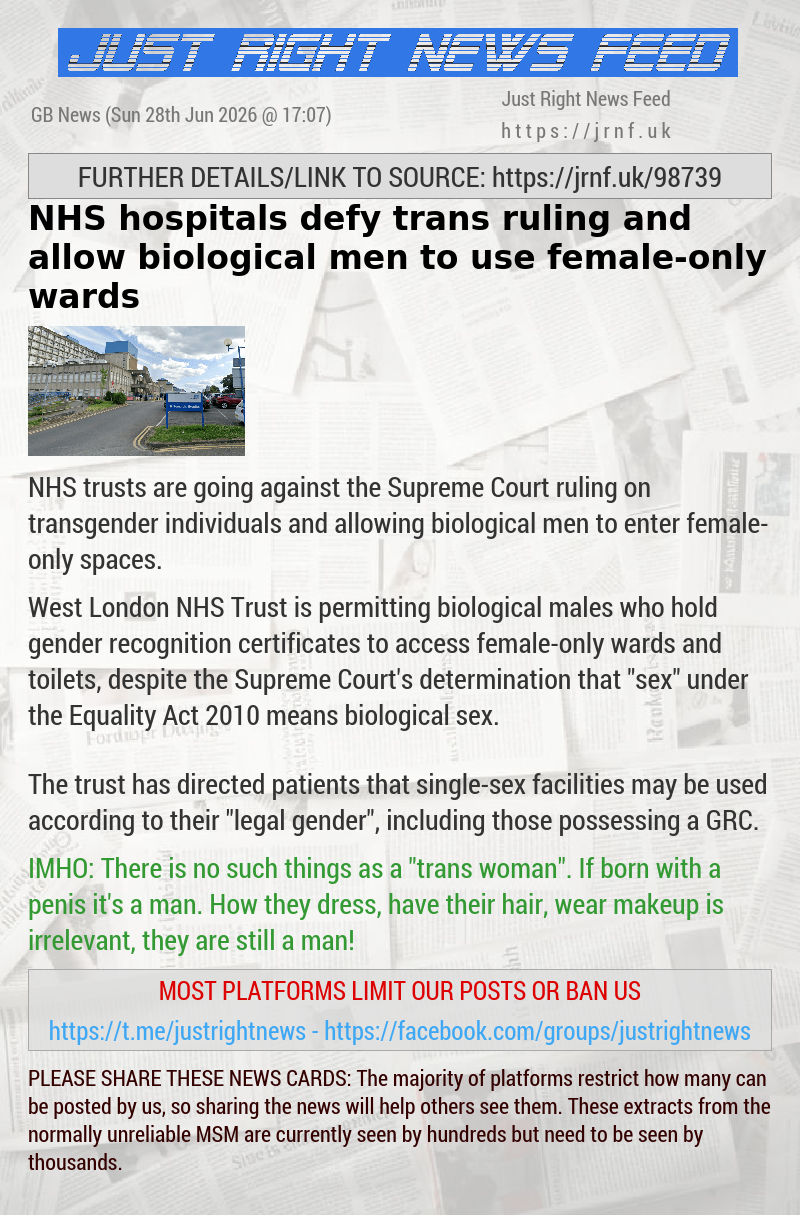 NHS hospitals defy trans ruling and allow biological men to use female—only wards