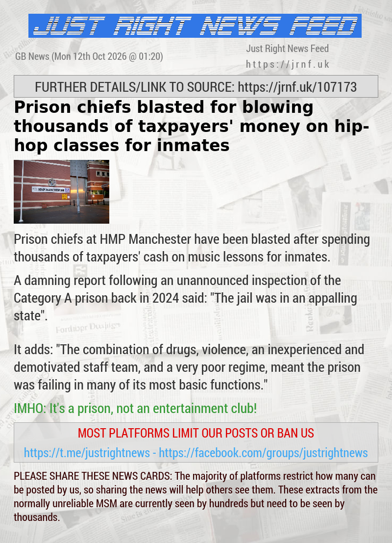 Prison chiefs blasted for blowing thousands of taxpayers’ money on hip—hop classes for inmates