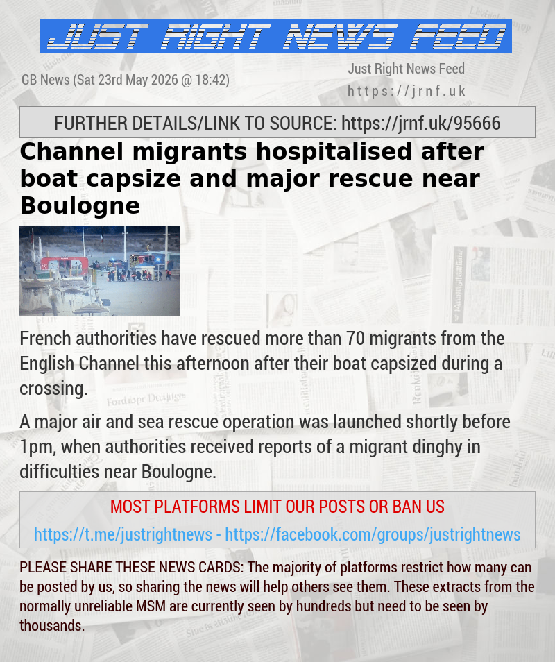 Channel migrants hospitalised after boat capsize and major rescue near Boulogne