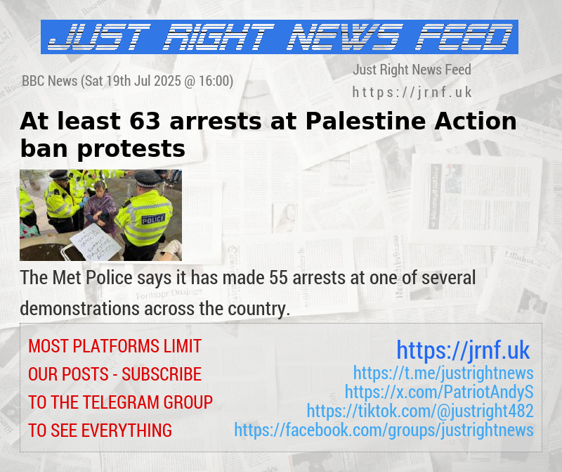 At least 63 arrests at Palestine Action ban protests