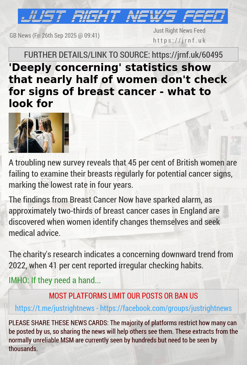 ’Deeply concerning’ statistics show that nearly half of women don’t check for signs of breast cancer — what to look for