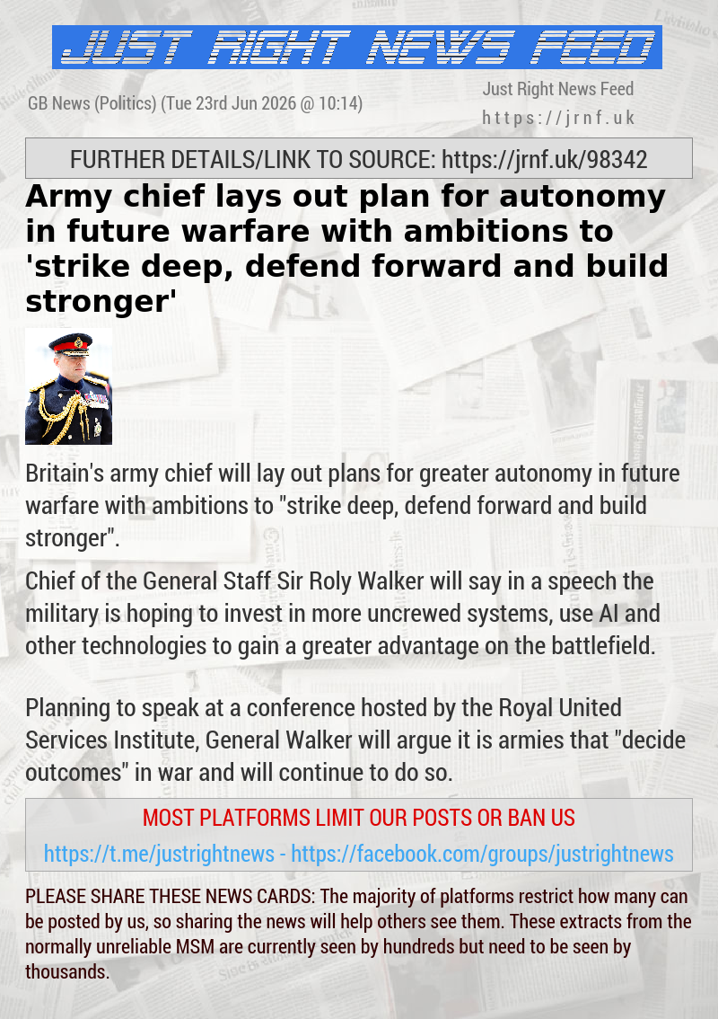 Army chief lays out plan for autonomy in future warfare with ambitions to ’strike deep, defend forward and build stronger’