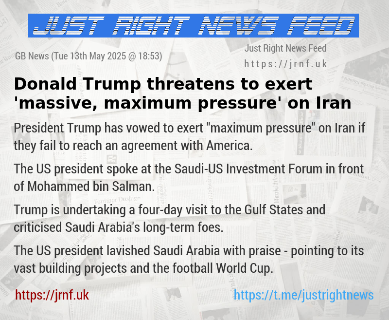 Donald Trump threatens to exert ’massive, maximum pressure’ on Iran