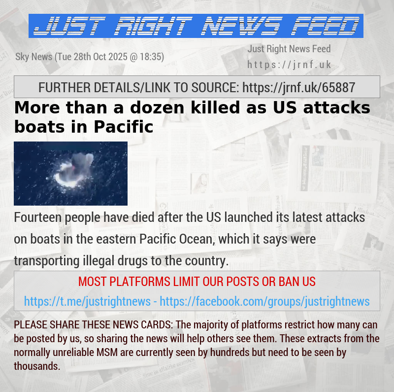 More than a dozen killed as US attacks boats in Pacific