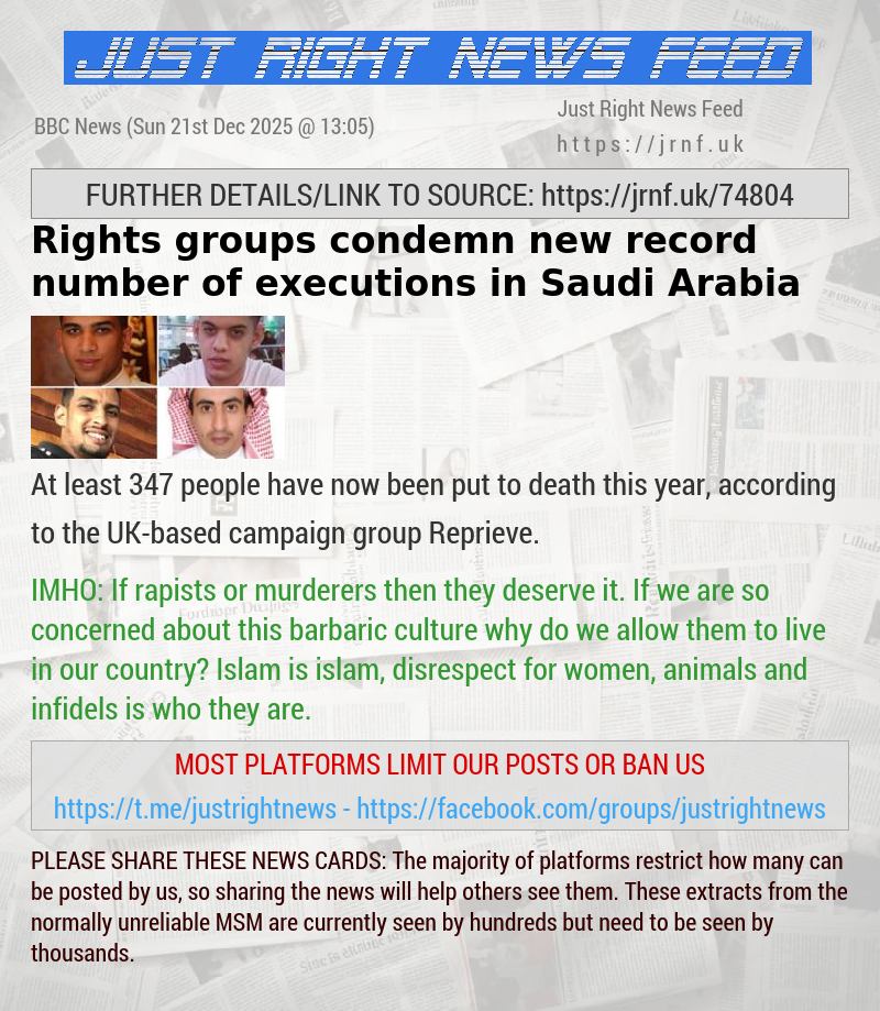 Rights groups condemn new record number of executions in Saudi Arabia