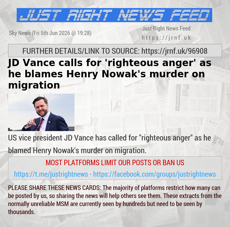JD Vance calls for ’righteous anger’ as he blames Henry Nowak’s murder on migration
