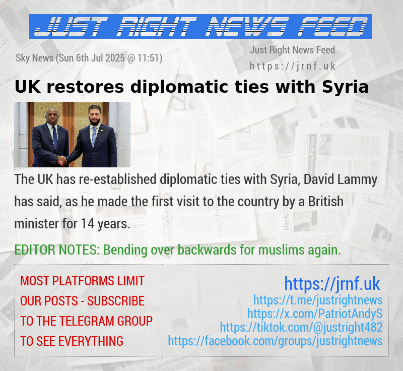 UK restores diplomatic ties with Syria