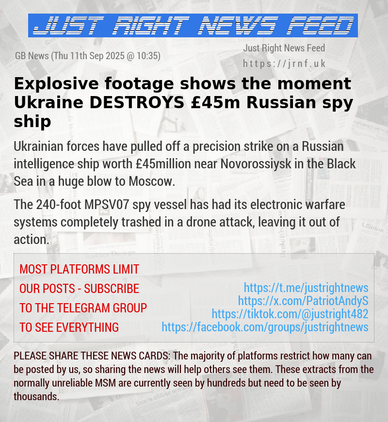 Explosive footage shows the moment Ukraine DESTROYS £45m Russian spy ship