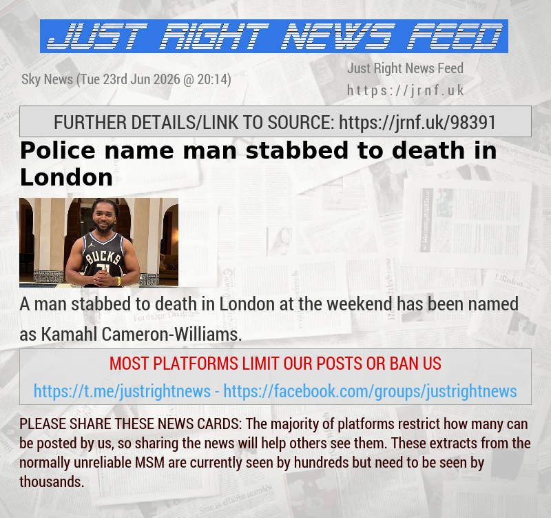 Police name man stabbed to death in London