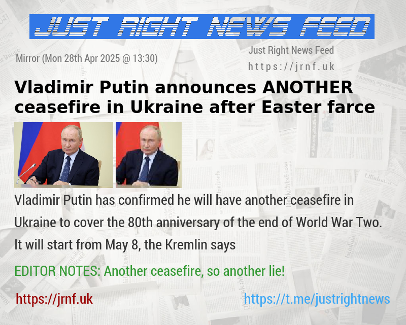 Vladimir Putin announces ANOTHER ceasefire in Ukraine after Easter farce