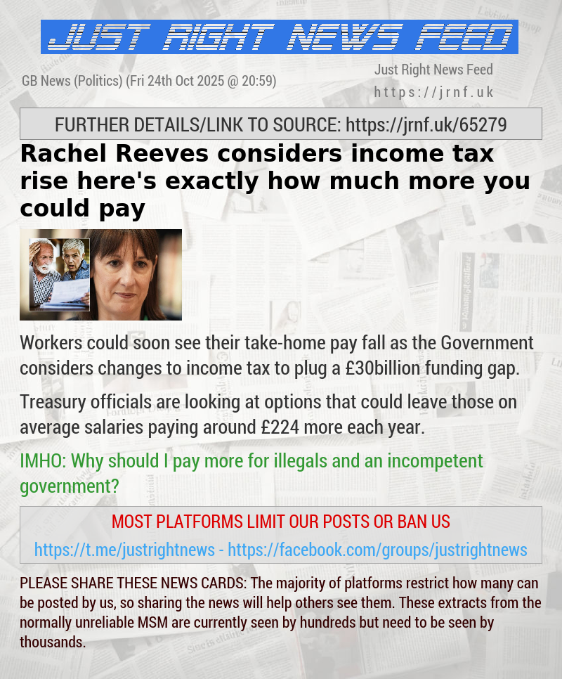 Rachel Reeves considers income tax rise — here’s exactly how much more you could pay
