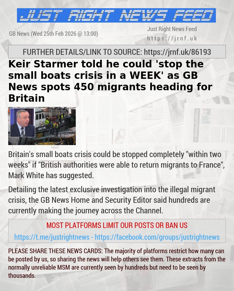 Keir Starmer told he could ’stop the small boats crisis in a WEEK’ as GB News spots 450 migrants heading for Britain