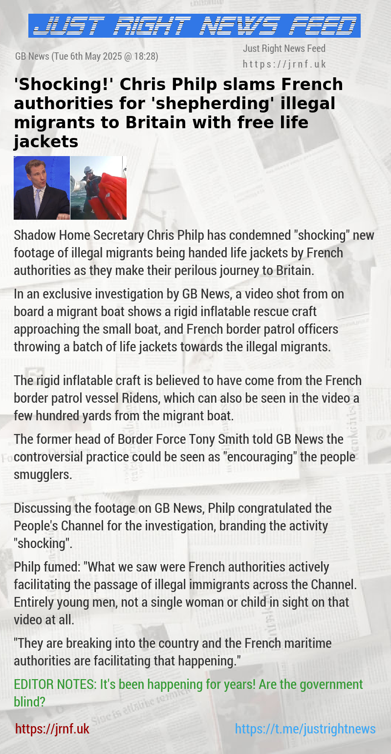 ’Shocking!’ Chris Philp slams French authorities for ’shepherding’ illegal migrants to Britain with free life jackets