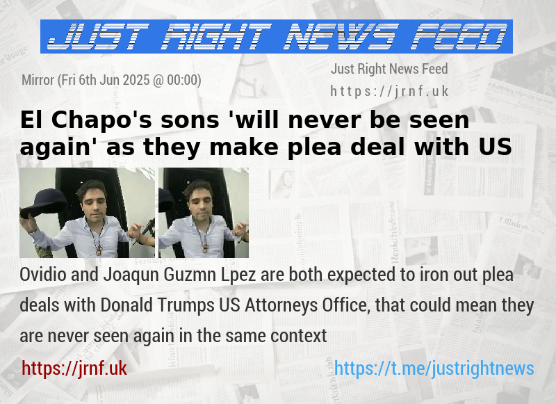 El Chapo’s sons ’will never be seen again’ as they make plea deal with US