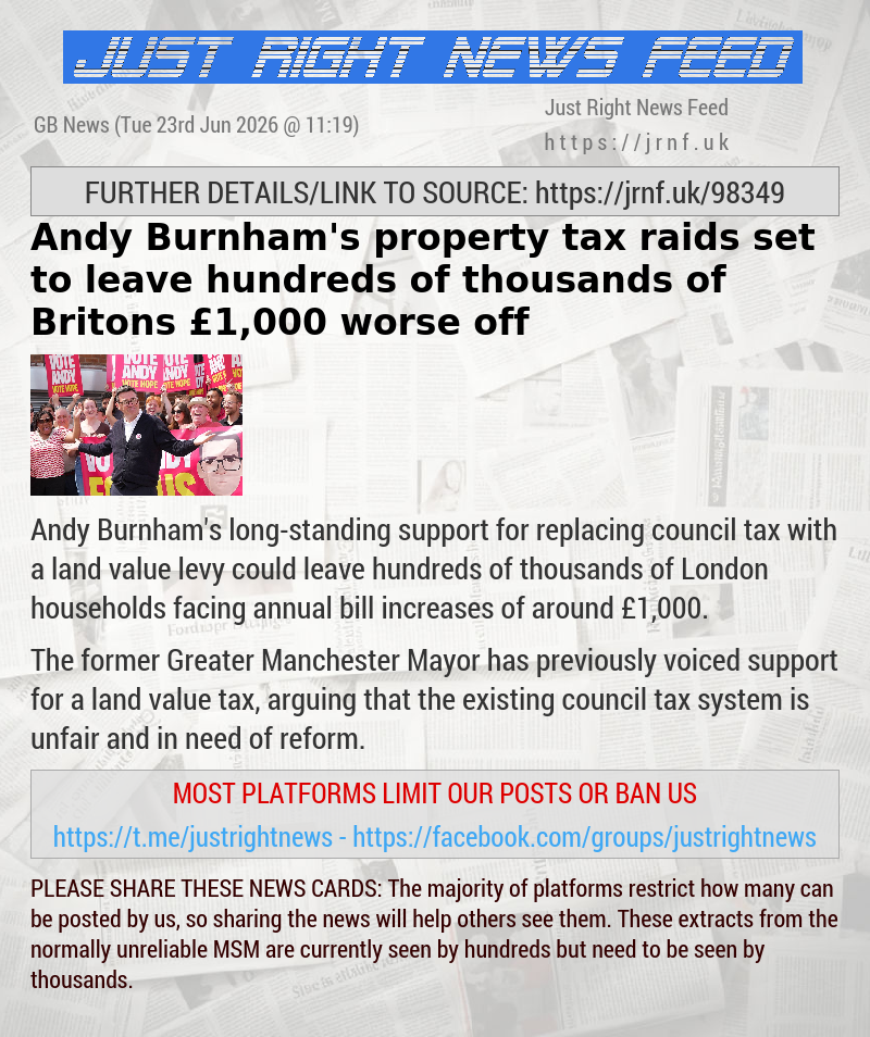 Andy Burnham’s property tax raids set to leave hundreds of thousands of Britons &pound;1,000 worse off