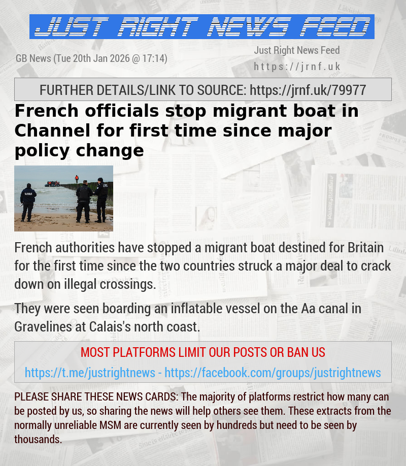 French officials stop migrant boat in Channel for first time since major policy change